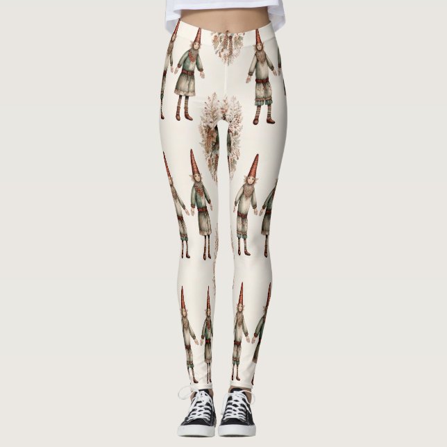 Whimsical Skogstomtar & Botanisk (2) Leggings (Framsida)