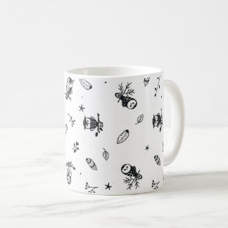 Whimsical Skogsuggla Mönster Kaffemugg