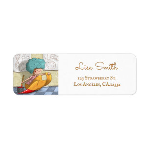 Whimsical skönhetssalong Mermaid returadress Etikett