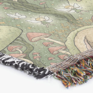 Whimsical Sleeping Bunny & Fairies Filt