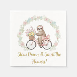 Whimsical Sloth & Floral Baby Shower Pappersservet Pappersservett