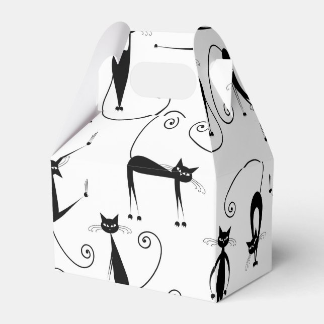 Whimsical Smal Svart Katt Mönster Presentaskar (Framsidan Sidan)