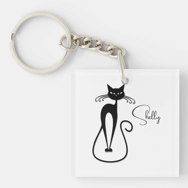 Whimsical Smal Svart Katt Personlig (Framsidan)
