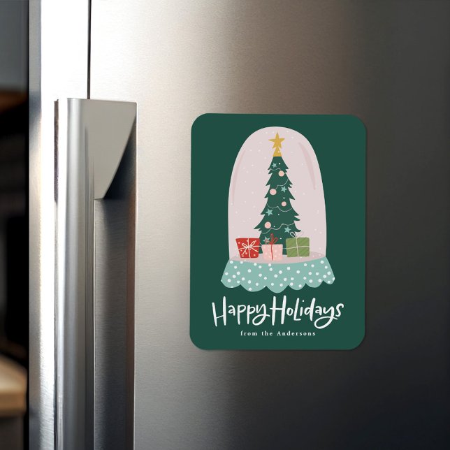 Whimsical Snö Globe non-Photo Helgdag Magnet (Skapare uppladdad)