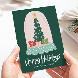 Whimsical Snö Globe non-Photo Julkort