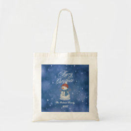 Whimsical Snö Man Merry Christmas Tygkasse