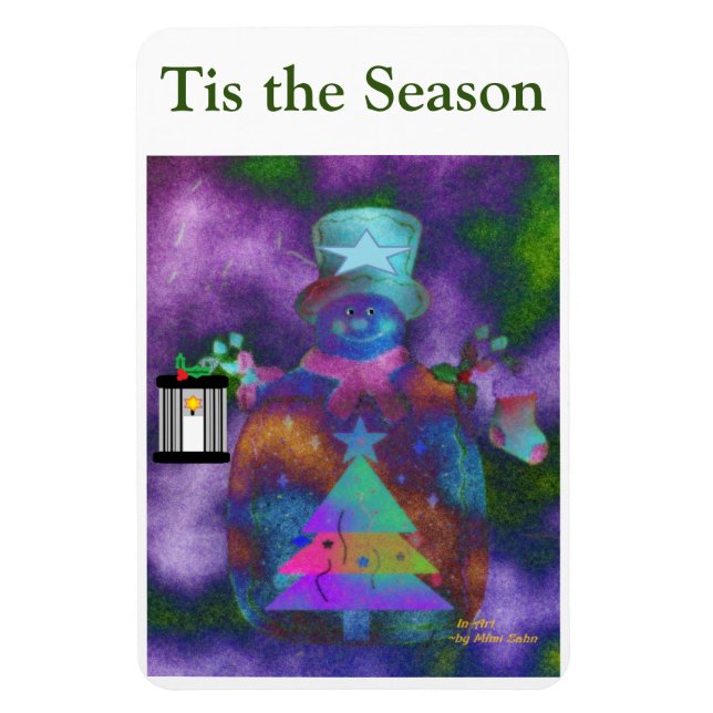 "Whimsical Snögubbe" Anpassa 4 x 6 Magnet (Vertikal)