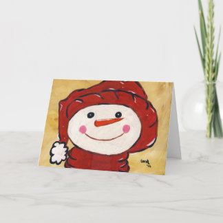 Whimsical Snögubbe Card Helgkort