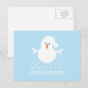 Whimsical Snögubbe Julhälsningar vykort