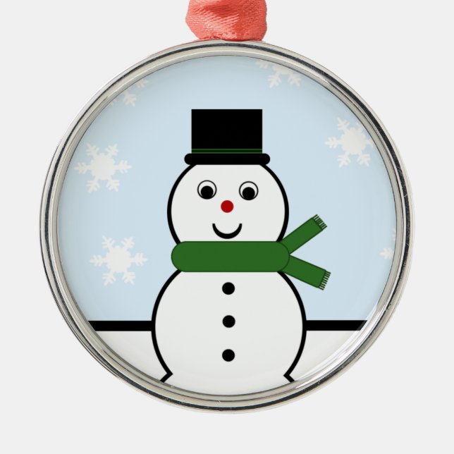 Whimsical Snögubbe Premium Round Ornament (Framsidan)