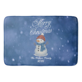 Whimsical Snömannen God Jul Badrumsmatta
