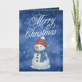 Whimsical Snömannen God Jul Helgkort