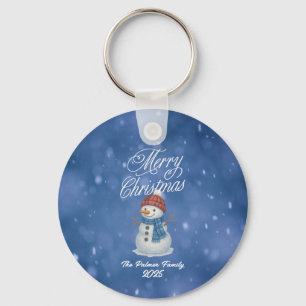 Whimsical Snömannen God Jul Nyckelring