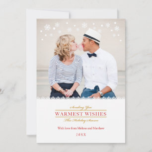 Whimsical Snowflakes Holiday Foto Kort