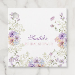 Whimsical Soft Wildblommor Cottage Garden Wedding Gåvor Etiketter