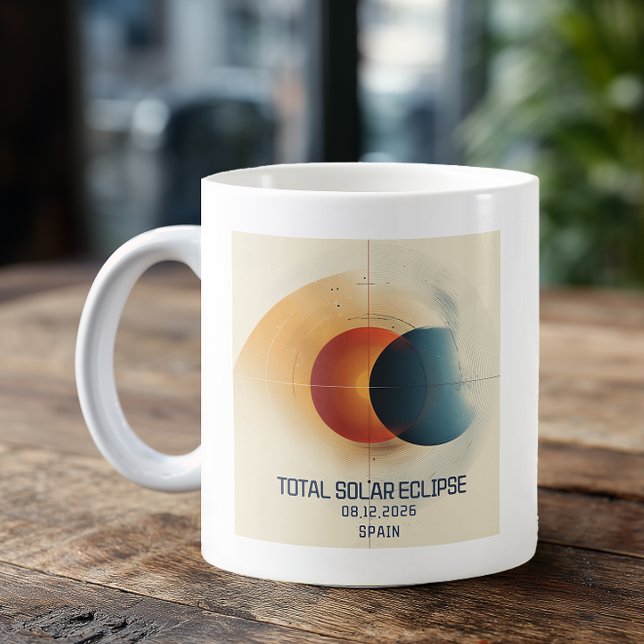 Whimsical Sol Måne Solförmörkelse Kaffemugg (Custom Eclipse Coffee Mug)