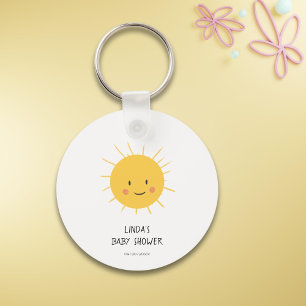 Whimsical Sol Personlig Baby Shower Nyckelring