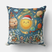 Whimsical Solar System Christmas Party with peopl
