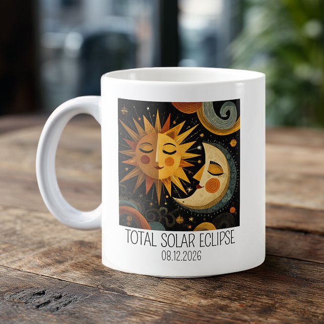 Whimsical solförmörkelse kaffemugg (Custom Eclipse Coffee Mug)