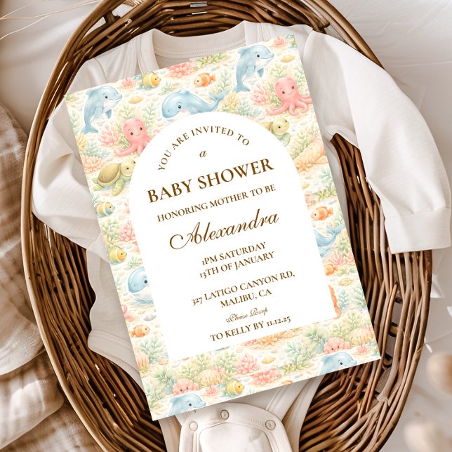 Whimsical sommar djur baby shower inbjudningar (Skapare uppladdad)