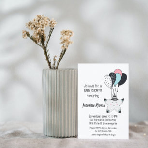 Whimsical Sömnig Star Baby Shower-inbjudan Inbjudningar