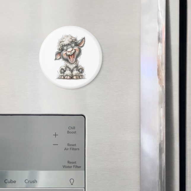 Whimsical Söt Får Magnet (In Situ (Fridge))