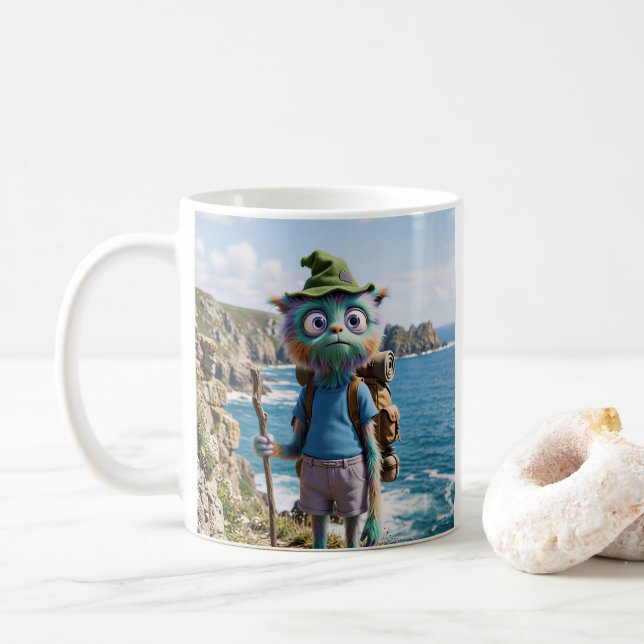 Whimsical Söt Luffig Vandrare Kaffemugg (Med munk)