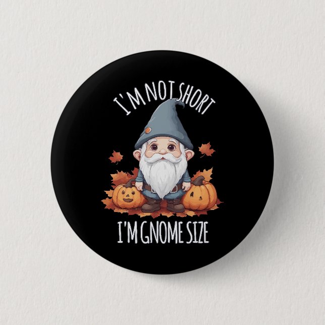 Whimsical Söt Tomte i Höst Knapp (Framsida)