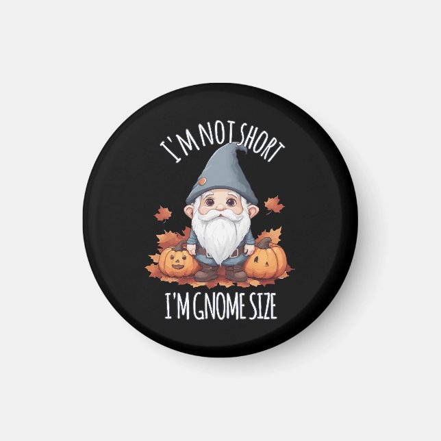 Whimsical söt tomte på hösten magnet (Framsidan)