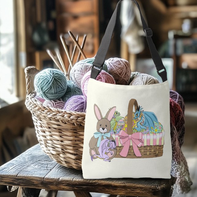 Whimsical söta fantasidrakar påskkorg  axelväska (Skapare uppladdad)