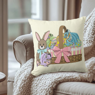 Whimsical söta fantasidrakar påskkorg  kudde