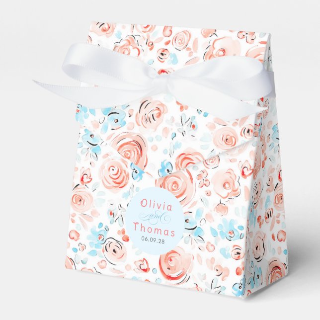 Whimsical söta handritade pastellfärgade blommor b presentaskar (Framsidan Sidan)