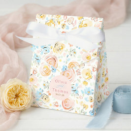 Whimsical söta handritade pastellfärgade blommor b presentaskar