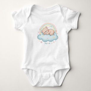 Whimsical Sövande Björn på Moln Baby Bodysuit T Shirt