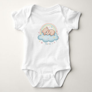 Whimsical Sövande Björn på Moln Baby Bodysuit T Shirt
