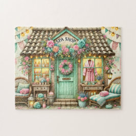 Whimsical Spa-butik Floral Stuga Avslappning Pussel