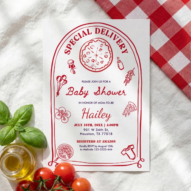 Whimsical Special Delivery  Baby Shower Invitation Inbjudningar (Skapare uppladdad)