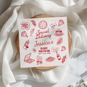 Whimsical Special Delivery Baby Shower Pappersservett