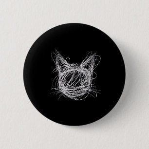 Whimsical spiral kattkonst & skissartade djur katt knapp