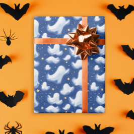 Whimsical spök Halloween stjärnklar natt akvarell Presentpapper