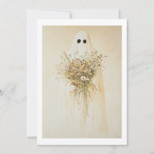 Whimsical spök med vildblommor inbjudningar