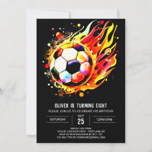 Whimsical Sports Online Soccer Birthday Inbjudningar