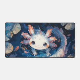 Whimsical Spotted Axolotl Coral Gill Deep Blue