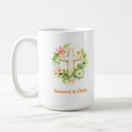 Whimsical Spring Cross Mug - Custom Easter Design Kaffemugg