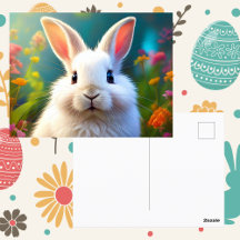 Whimsical Spring Kanin | Blommig Påsk Glad Post