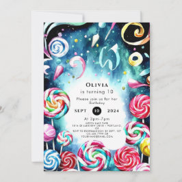 Whimsical Sprinkle Candyland Birthday Inbjudningar