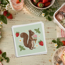 Whimsical Squirrel Glass-ismannaminne Jordgubb