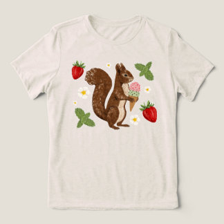Whimsical Squirrel med Glass Botanical T Shirt