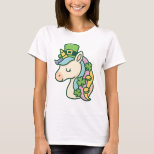 Whimsical St. Patrick's Day Enhörning T Shirt