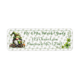 Whimsical St. Patrick's Day-firande Returadress Etikett